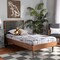 Baxton Studio Saul Mid-Century Dark Grey Fabric Upholstered and Walnut Brown Finished Wood Platform Bed-Twin 191-11526-11158-ZORO - alternate 1